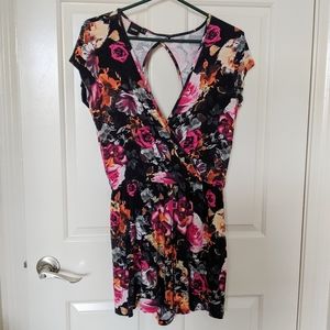 ASOS Cap Sleeve Playsuit in Floral Print